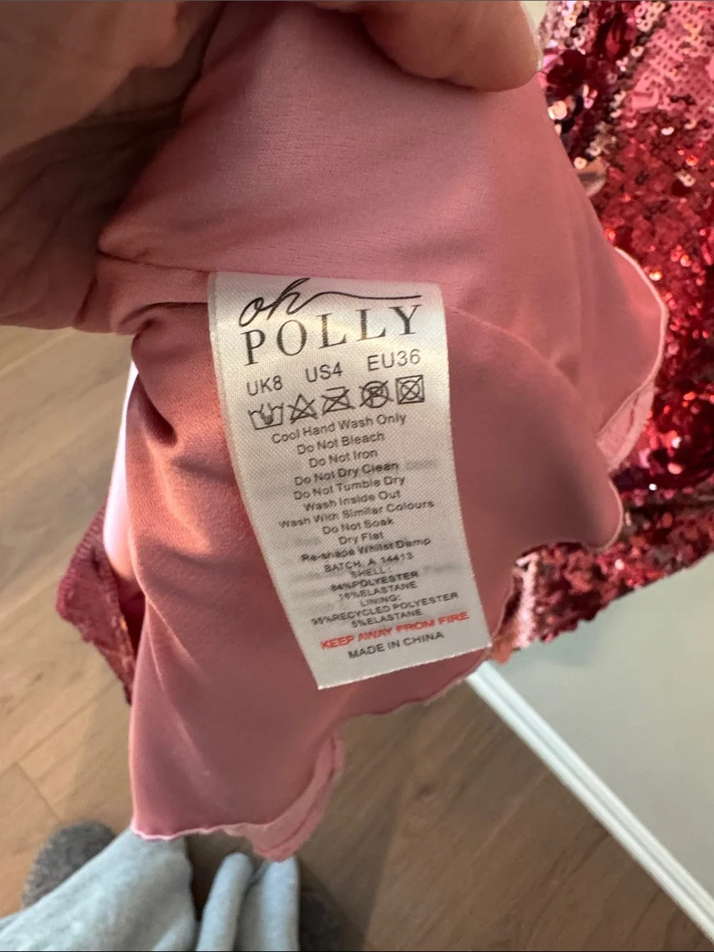 Oh Polly Rose Gold Sequin Plunge Gown - Picture 2 of 6